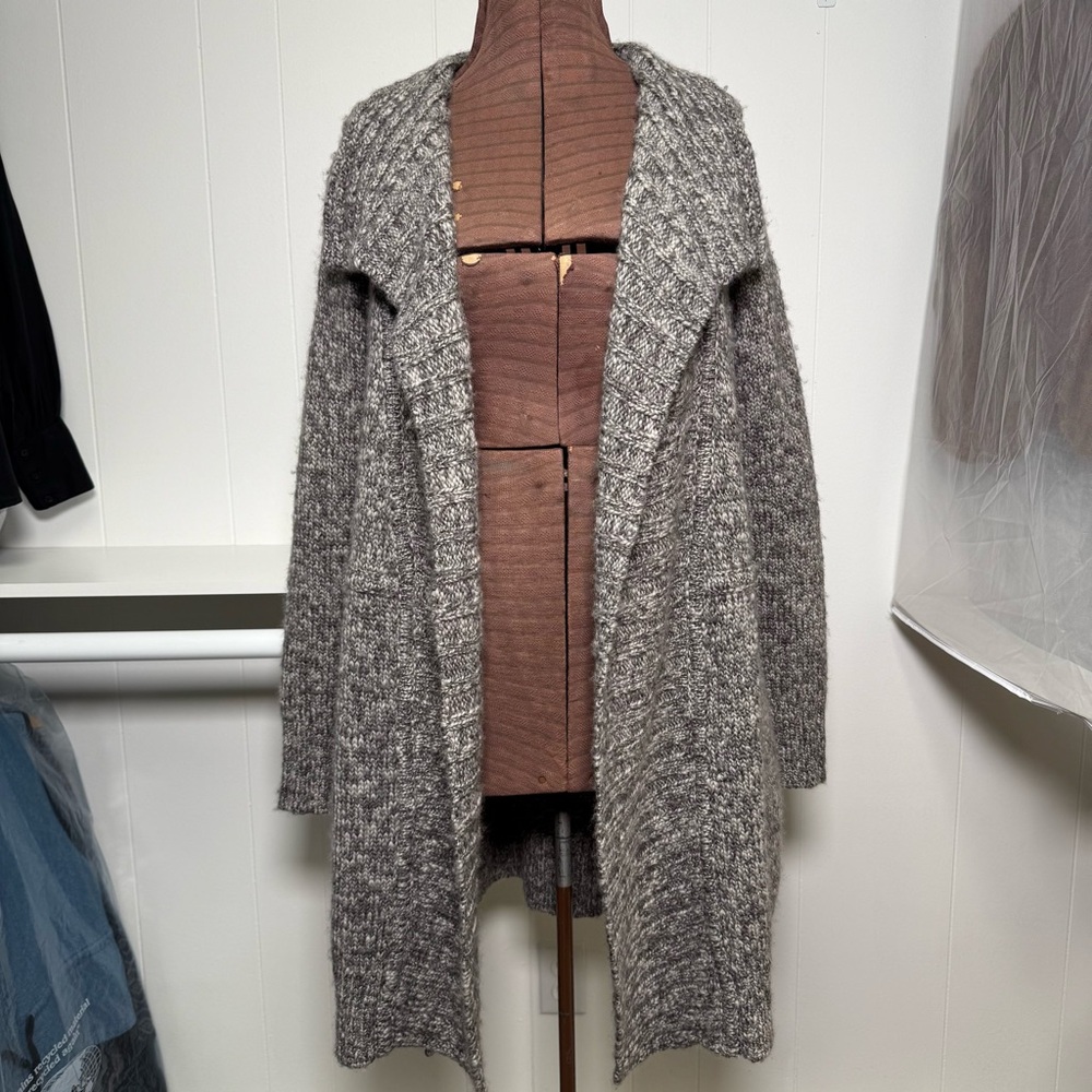 Diane Von Furstenberg Long Wool Chunky Sweater Cardigan Wrap - Picture 6 of 15